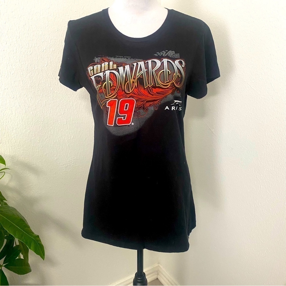 Nascar Chase Authentics Y2K Carl Edwards #19 Arris Black T-Shirt Unisex Large
